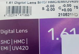 1,61GLANCE DIGITAL LENS SHC/HMC/EMI/UV420