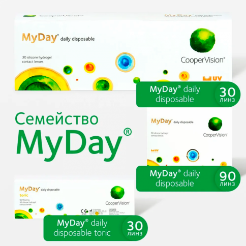  Контактные линзы MyDay daily disposable (90 шт.) фото 6 